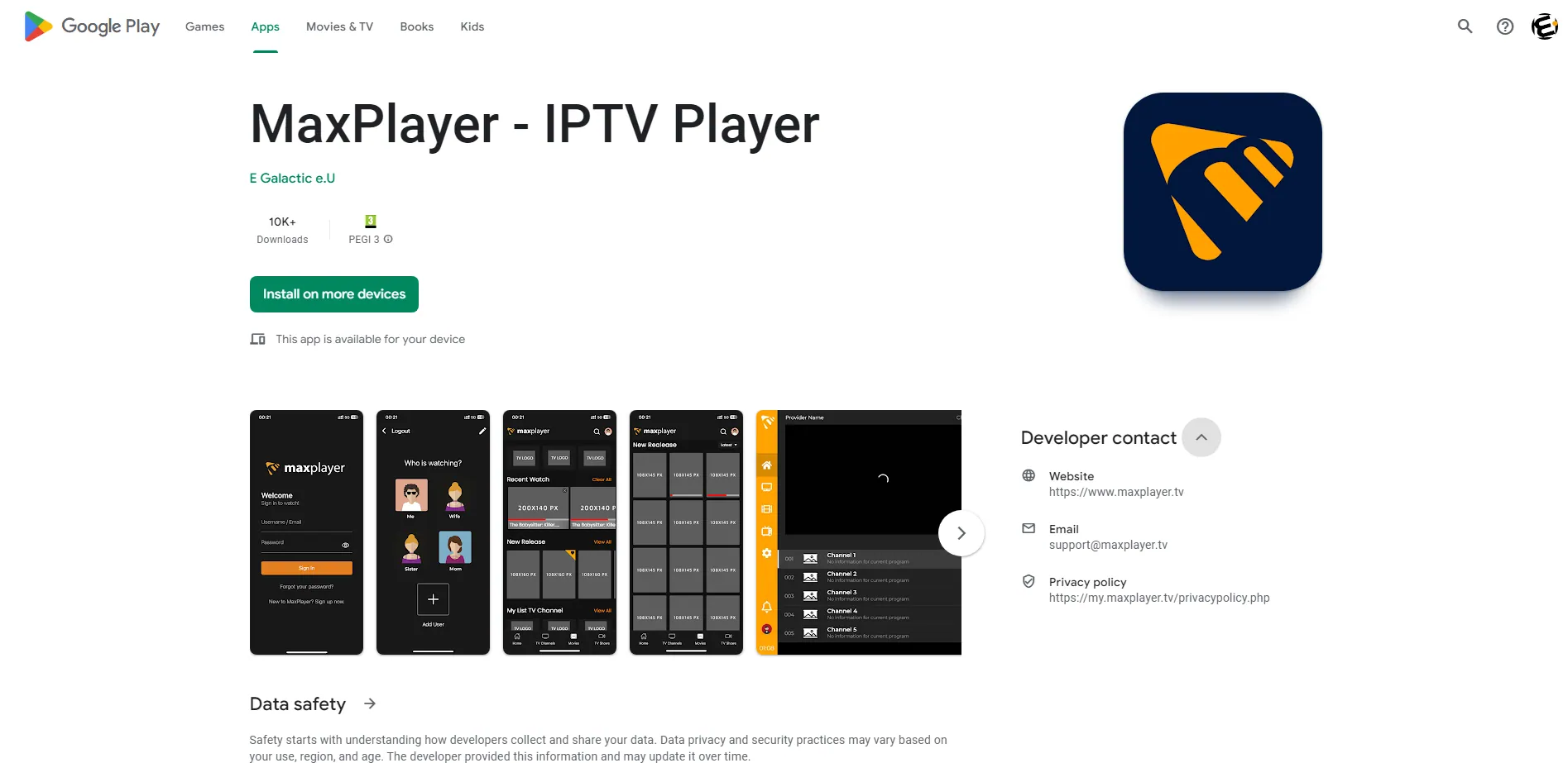 MaxPlayer on Android Mobile